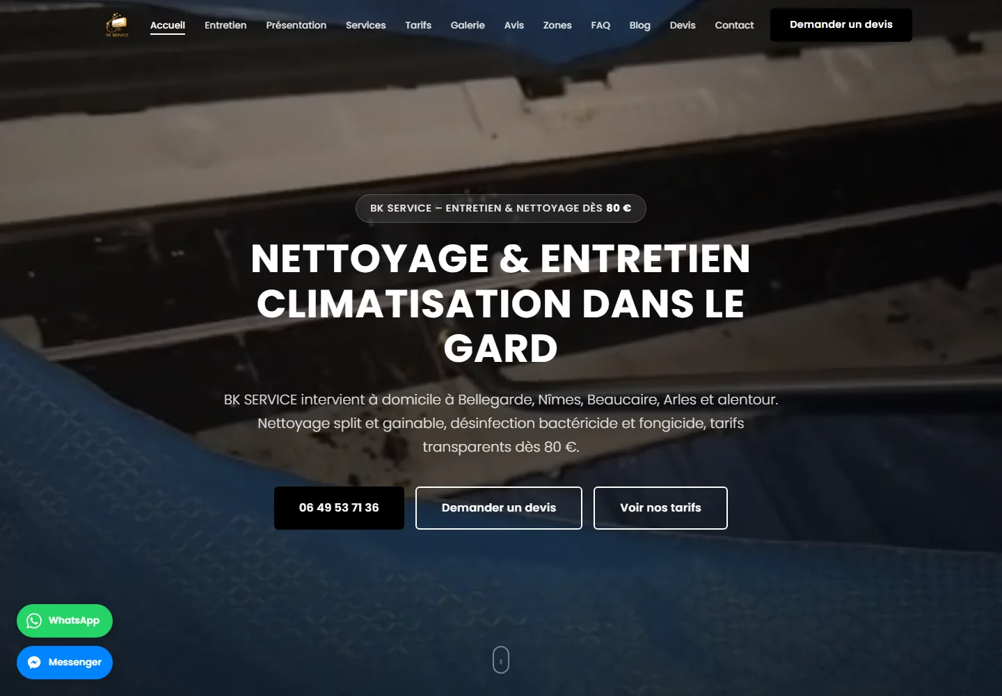 Aperçu du site BK Services